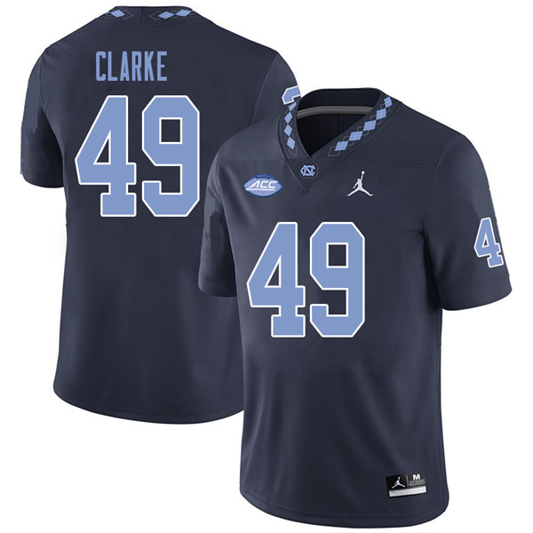 Jordan Brand Men #49 Jeremiah Clarke North Carolina Tar Heels College Football Jerseys Sale-Navy